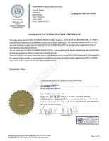 Сертификат GMP (Good Manufacturing Practice) 2021